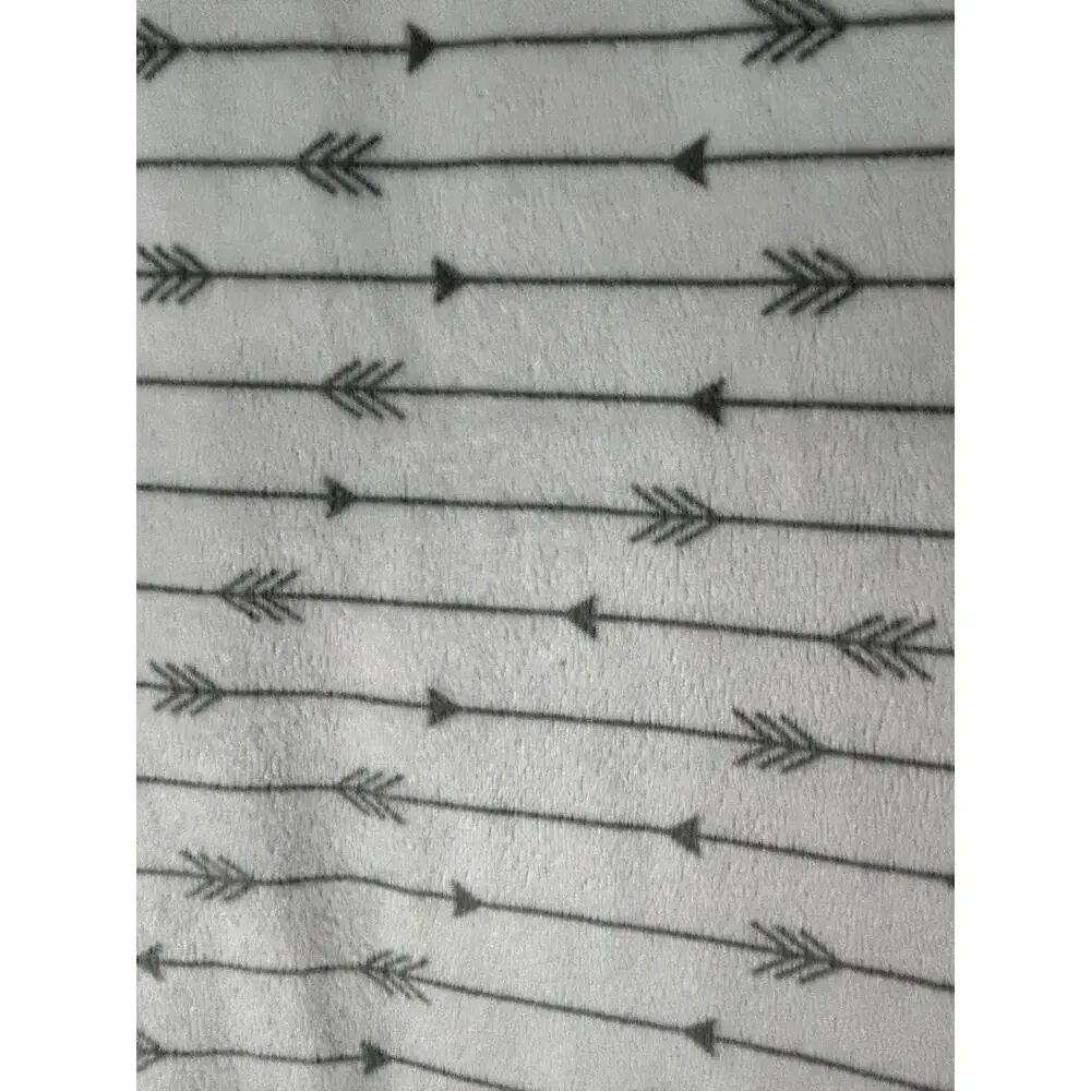 Modern Baby Zebra Arrrows Reversible Baby Blanket Soft Gray White